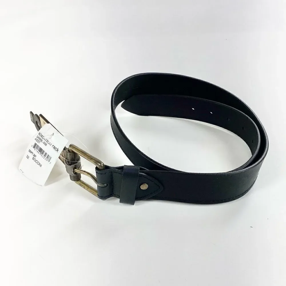 boconi black and bronze leather belt 32